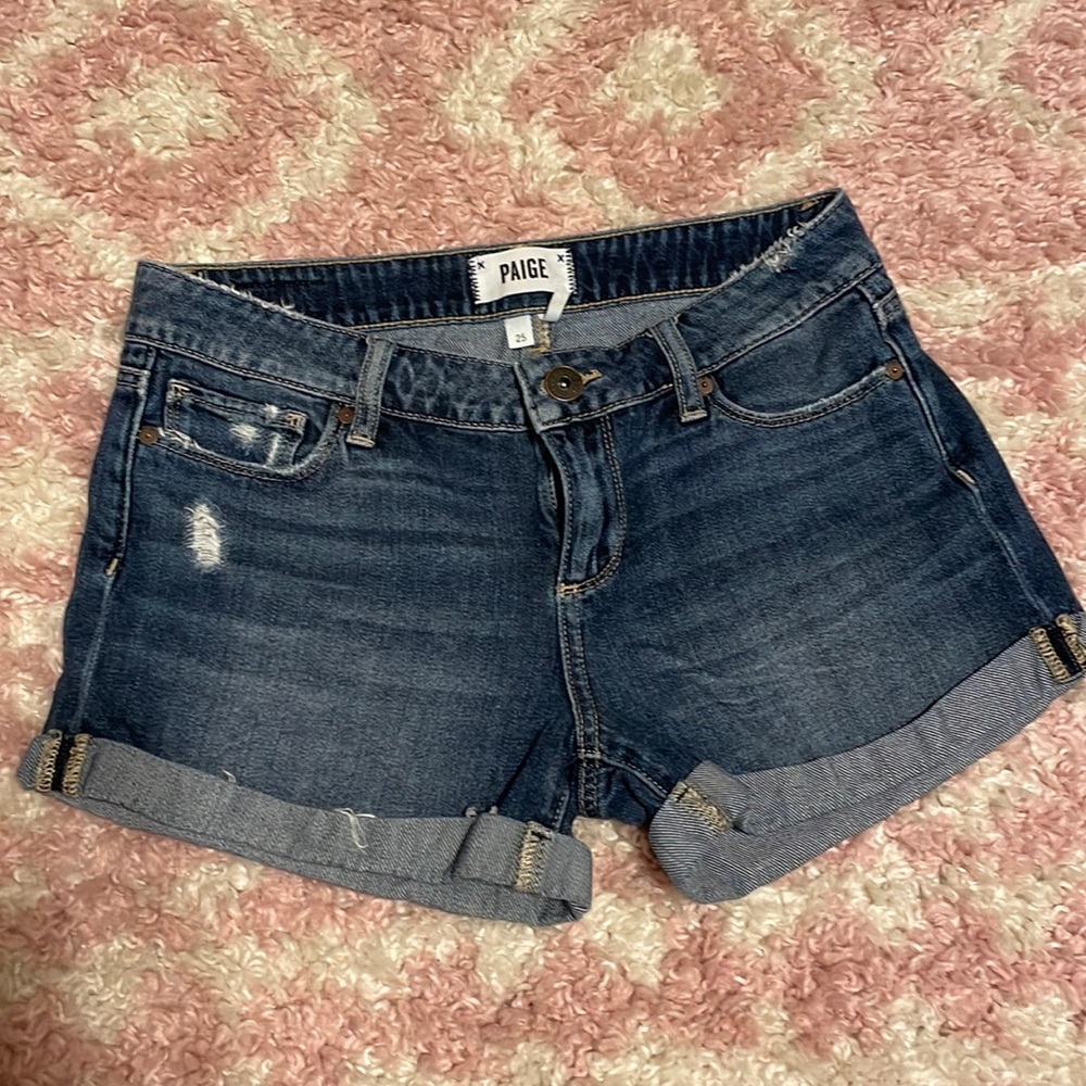 Paige denim shorts dark wash